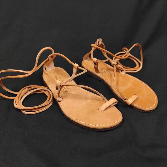 Etsy ♡ Agapimeno ♡ Genuine Leather Tall Lace Up Gladiator Sandals - Picture 2 of 5